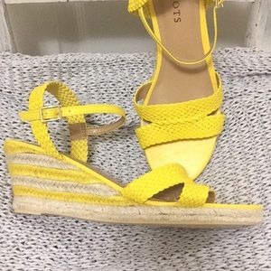Talbots Yellow Espadrille Wedge Sandal